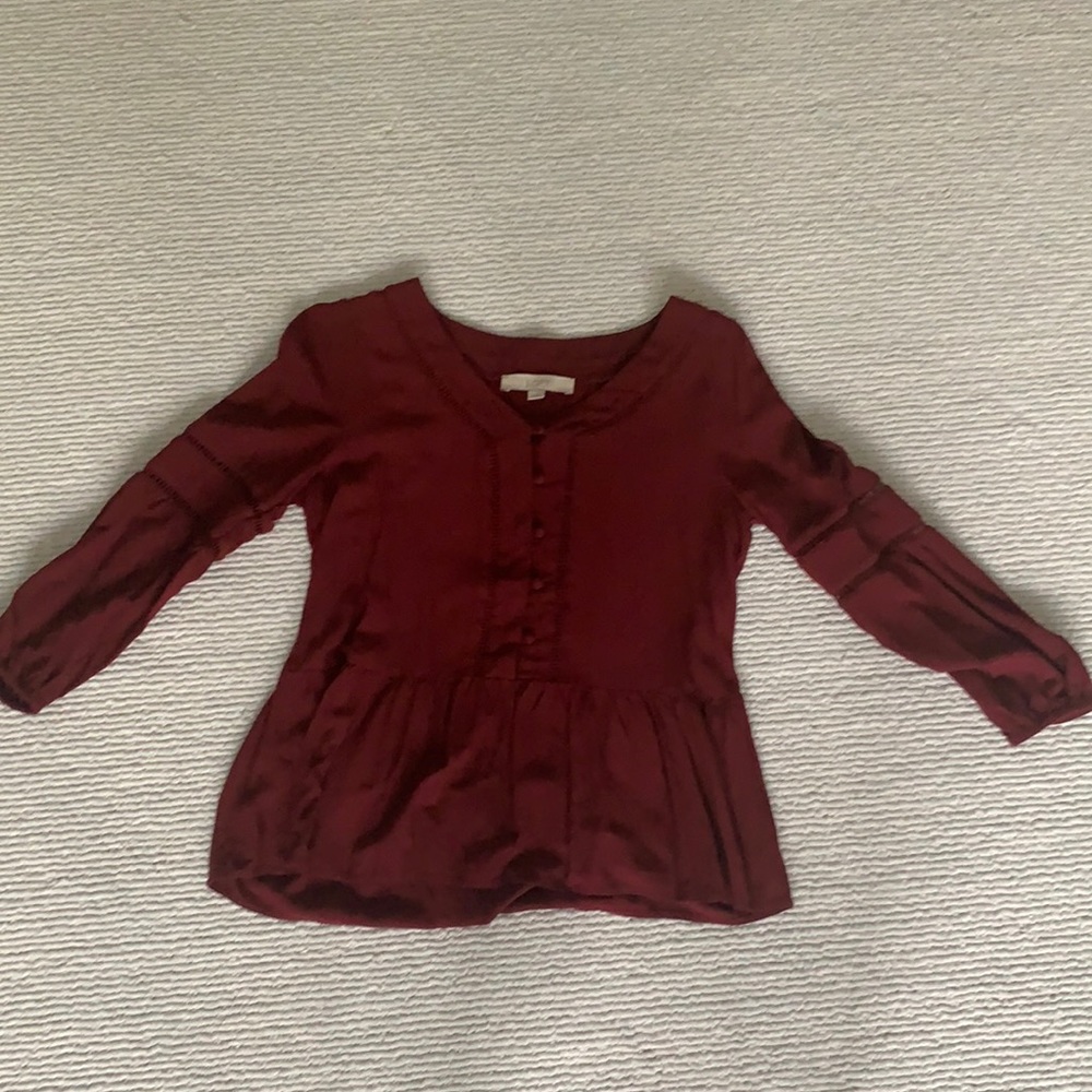 Loft blouse with mini cut outs